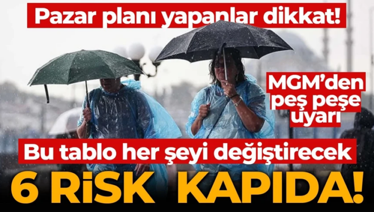 Meteoroloji tek tek saydı! Yağmurla bitmeyecek! 6 riske karşı uyarı
