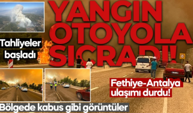 Muğla ve Antalya’da korkulan görüntü! Yangın kısa sürede büyüdü: Fethiye-Antalya Karayolu ulaşıma kapatıldı!