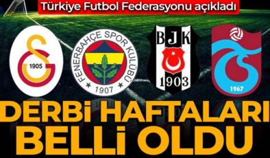 TFF resmen açıkladı! Süper Lig’de derbi haftaları belli oldu