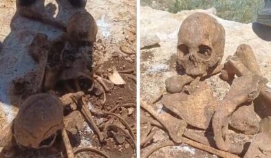 İnşaat kazısında insan kemikleri ve 2 kafatası bulundu
