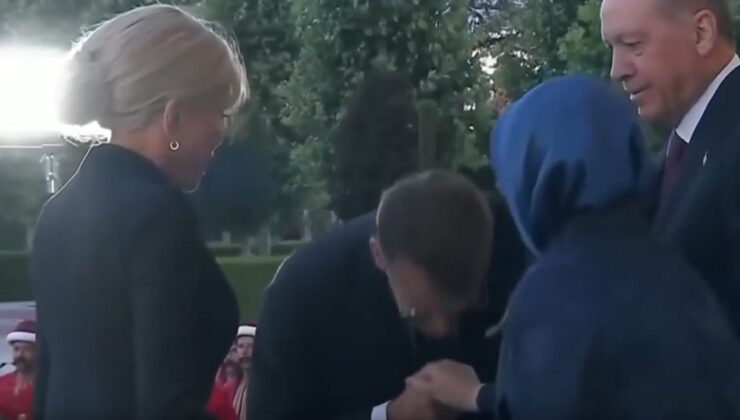 Macron, Emine Erdoğan’ın elini öpmeye çalıştı