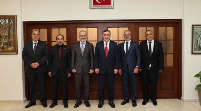 MÜSİAD KKTC heyeti, Cumhurbaşkanı Yardımcısı Cevdet Yılmaz ile bir araya geldi