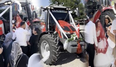 Osmaniye'de traktör, gelin arabası oldu