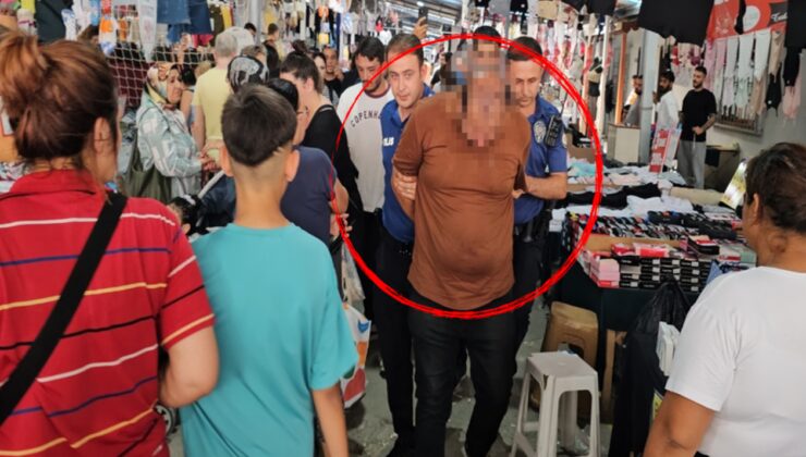 Pazar sapığı suçüstü yakalandı! Gizlice kadınları çekmiş