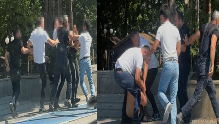 Tartıştıkları kişiyi döven 4 kişi gözaltına alındı; olay kamerada