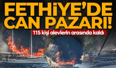 Fethiye’de can pazarı: Gezi teknesinde yangın çıktı! 115 kişi denize atladı