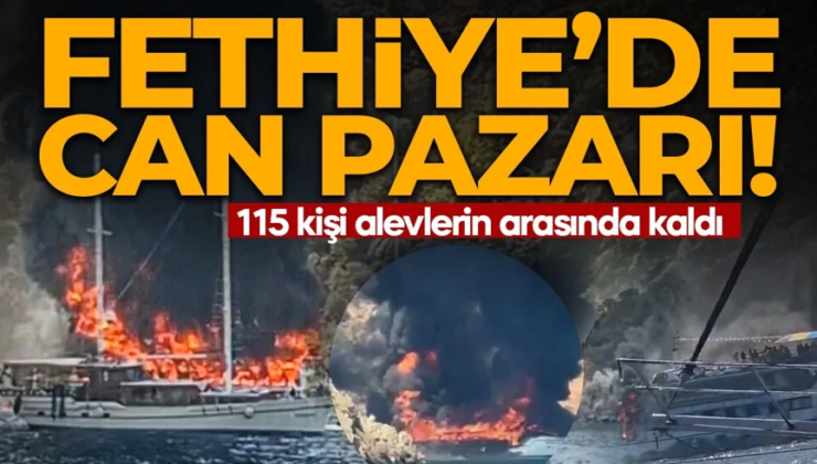 Fethiye’de can pazarı: Gezi teknesinde yangın çıktı! 115 kişi denize atladı