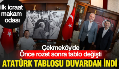 Çekmeköy Belediyesi’nde ilk icraat Atatürk portresi oldu: Vatandaşı dinleyen Atatürk tablosu gitti