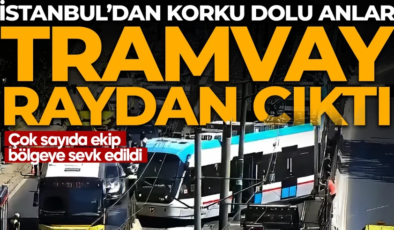 Beyoğlu’nda tramvay raydan çıktı! Yolcular tahliye edildi