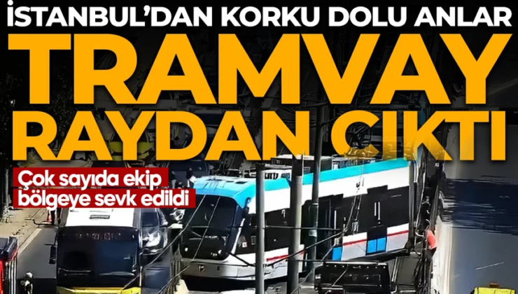 Beyoğlu’nda tramvay raydan çıktı! Yolcular tahliye edildi