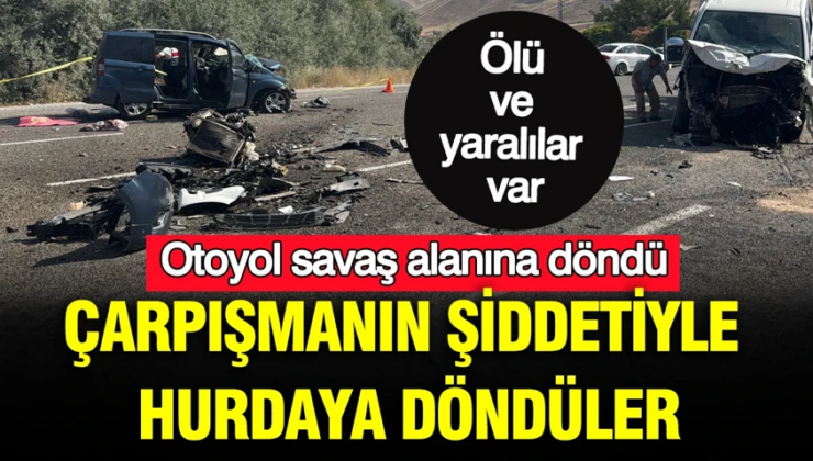 Van’daki kazada otoyol savaş alanına döndü: Çarpışmanın şiddetiyle hurdaya döndüler: Ölü ve yaralılar var