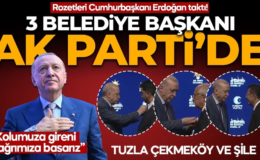 3 belediye başkanı daha AK Parti’ye geçti. Rozetlerini TC Cumhurbaşkanı Erdoğan taktı!