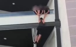 Baskına gelen polisleri görünce balkondan kaçmaya çalıştı