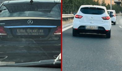 Bu plakalar kenti ayağa kaldırdı! Trafikte gören telefona sarıldı
