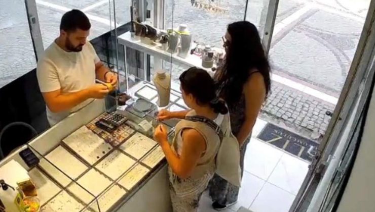 Bulgar iki kadının kuyumcuda akılalmaz hırsızlığı: Biri oyaladı, diğeri altınları çaldı