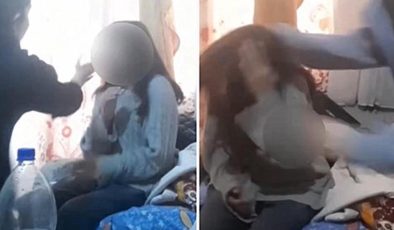 Dehşete düşüren görüntüler! Küçük kızı defalarca tokatladılar
