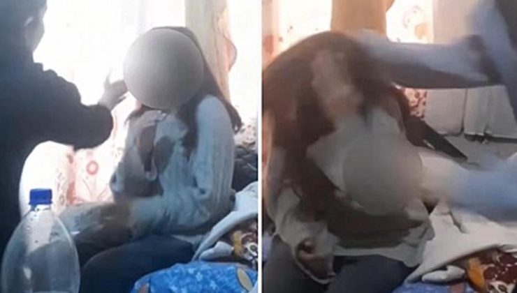 Dehşete düşüren görüntüler! Küçük kızı defalarca tokatladılar