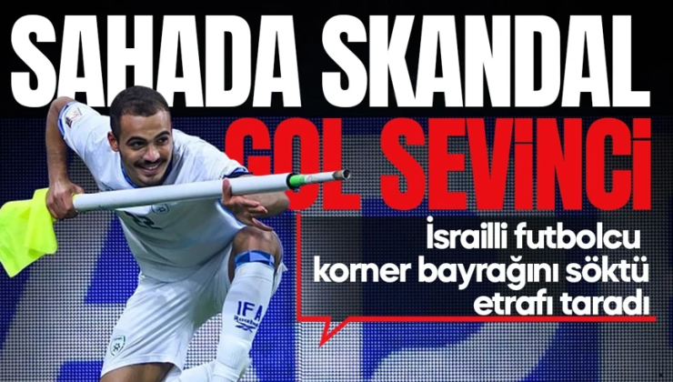 İsrailli futbolcudan skandal gol sevinci! Korner direğini silah yapıp sahayı taradı