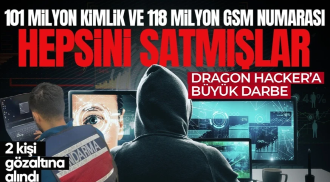 101 milyon kimlik verisi ve 118 milyon GSM numarasını satmışlar! Dragon Hacker’a büyük darbe: 2 kişi yakalandı