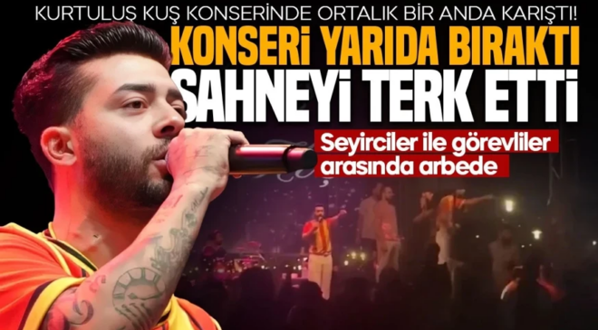 Kurtuluş Kuş konserinde ortalık bir anda karıştı! Konseri yarıda bıraktı, sahneyi terk etti