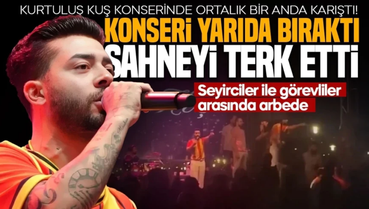 Kurtuluş Kuş konserinde ortalık bir anda karıştı! Konseri yarıda bıraktı, sahneyi terk etti