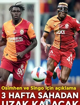Galatasaray’da Osimhen ve Singo’nun durumu açıklandı! 3 hafta yok