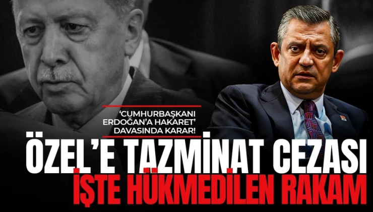 Özgür Özel, Erdoğan’a 800 bin lira tazminat ödeyecek