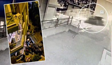 İstanbul'da akılalmaz kaza: Otomobil binanın üçüncü katına çarpıp bahçeye düştü