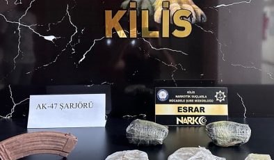 Kilis’te uyuşturucu operasyonu: 1 kilo 855 gram esrar ele geçirildi