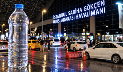 Sabiha Gökçen'de şişe suyun fiyat etiketi görenleri şaşırttı