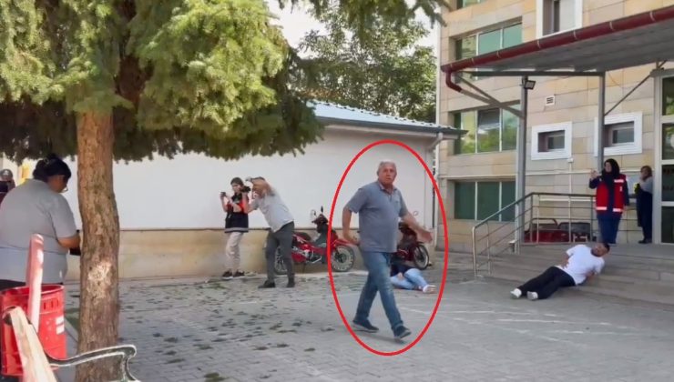 Tatbikatı gerçek sandı! Muhtarın hastane önündeki panik anları kamerada