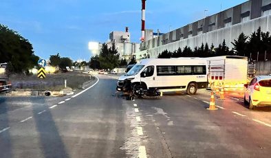 Tekirdağ'da minibüsle çarpışan motosikletin sürücüsü öldü
