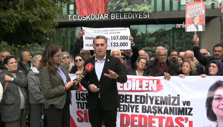 Üsküdar Belediyesi önünde tepki