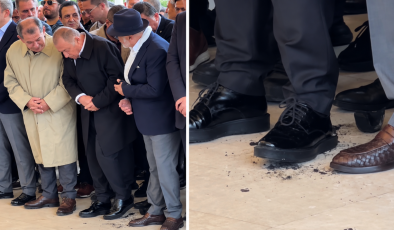 Cenaze namazında Terim'in zor anları