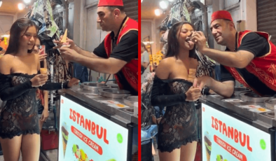 Maraş dondurmacısının turist kadına yaptıkları sosyal medyayı ikiye böldü