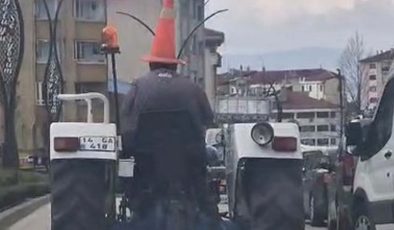 Trafikte şaşkına çeviren görüntü